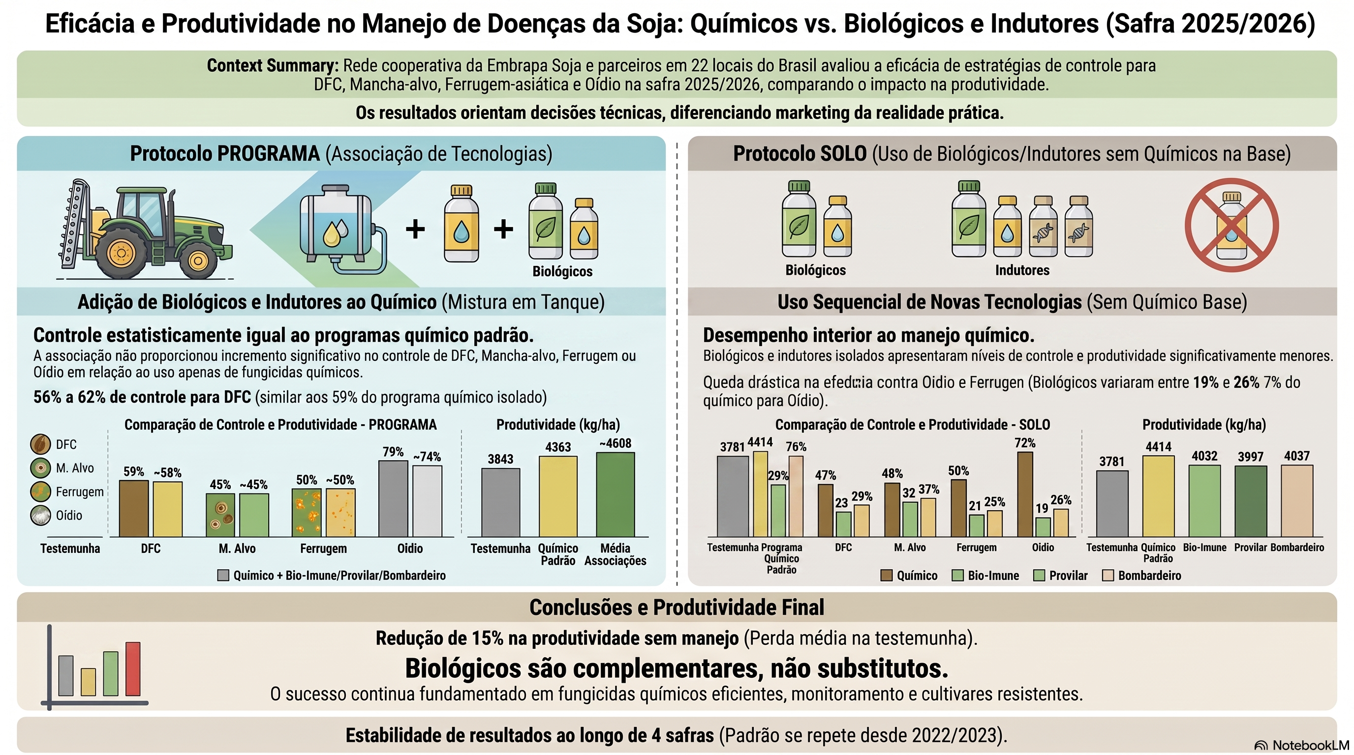 Manejo de Doenças Foliares na Soja: O Papel dos Biológicos e Indutores de Resistência na Safra 2025/2026